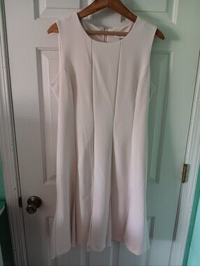 Calvin Klein Ivory Blush Sheeth Dress Size 12